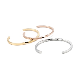 304 Stainless Steel Cuff Bangles, Twist Open Bangles