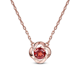 Shegrace flower glamourous véritable plaqué or rose 925 colliers à pendentif en argent sterling, avec zircons