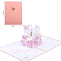 Handmade Greeting Cards, 3D Pop Up Cards, Paper Crafts, with Envelopes, for Valentine's Day, Butterfly & Flower