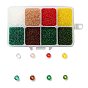 200G 8 Colors 12/0 Grade A Round Glass Seed Beads, Transparent Colours