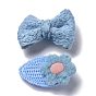 kids Hair Clips Sets, Iron Snap Hair Clips & Alligator Hair Clips, with Wool and Cloth, Teardrop & Strawberry & Star & Bowknot & Flower