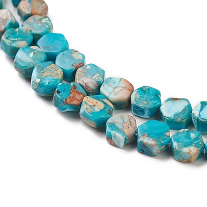 Synthetic Imperial Jasper Beads Strands, Dyed, Hexagon