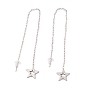 Длинная цепочка с серьгами-гвоздиками со звездами, 304 ушная нить из нержавеющей стали для женщин