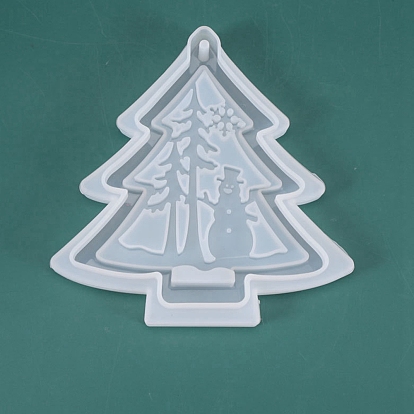 Christmas Tree Silicone Molds, Pendant Resin Casting Molds, For UV Resin, Epoxy Resin Jewelry Making