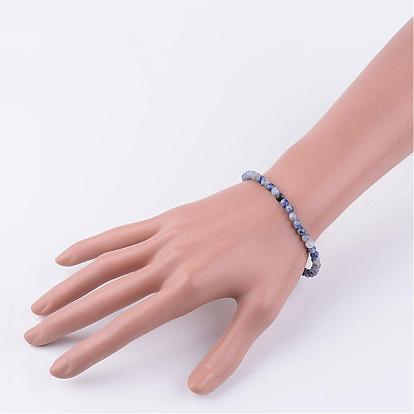 Natural Gemstone Stretch Bracelets, with Elastic Fibre Wire