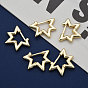 Brass Huggie Hoop Earring, Star, Real 18K Gold Plated