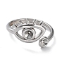 304 Stainless Steel Open Cuff Ring Components, Ring Settings for Rhinestone, Eye