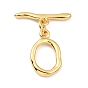 Rack Plating Brass Toggle Clasps, Long-Lasting Plated, Irregularity Ring