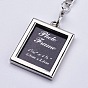 Mini Alloy Photo Frame Keychain, with Iron Rings and Chains, Rectangle