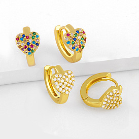 Chic Heart-shaped Zirconia Earrings for Women - Forest Style, Cold-tone and Unique Design