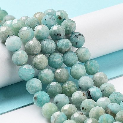 Chapelets de perles amazonite naturelles  , facette, ronde