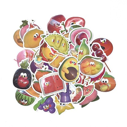 50шт 50 стили ПВХ пластиковые наклейки с изображением фруктов, водостойкие самоклеящиеся наклейки для скрапбукинга своими руками, оформление фотоальбома, мультяшный фруктовый узор