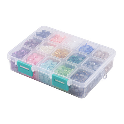 15 Colors ABS Plastic Imitation Pearl Cabochons, Square