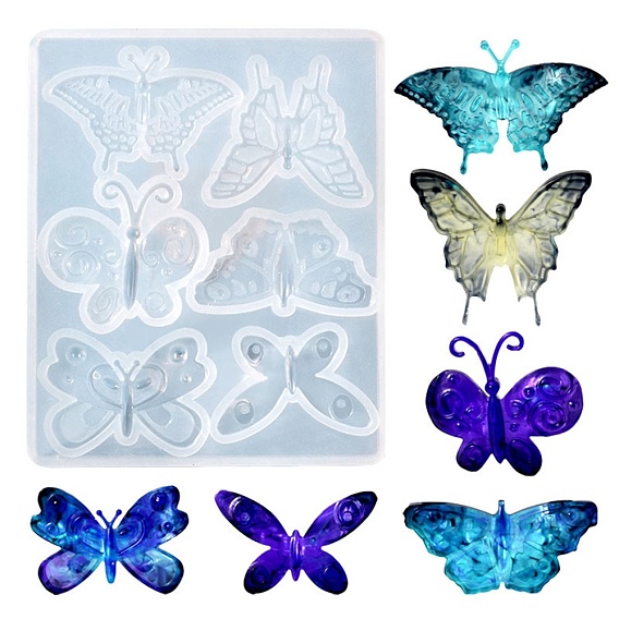Moldes de silicona para adornos de mariposas diy, moldes de resina, para la fabricación artesanal de resina uv y resina epoxi