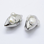 Natural Cultured Freshwater Pearl Beads, Edge Plated, Olive