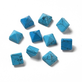 Synthetic Turquoise Beads, Faceted Pyramid Bead