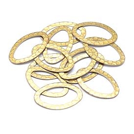 Brass Linking Rings, Hammered Oval, Lead Free & Cadmium Free & Nickel Free