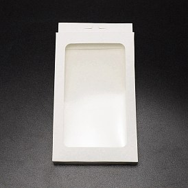 Boîte de papier kraft créative pliable, coffret cadeau, avec fenêtre, pour étui de téléphone, rectangle