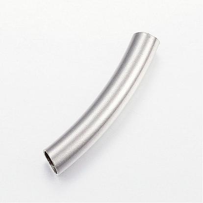 304 de acero inoxidable tubo curvado perlas, cuentas de fideos de tubo curvo
