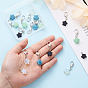 CHGCRAFT 16Pcs 4 Colors Star Gemstone Pendant Decoration, with Iron Flat Head Pins, Zinc Alloy Lobster Claw Clasps