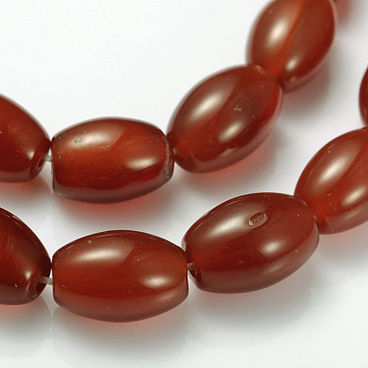 Natural Carnelian Beads Strands, Dyed, Natural Carnelian, Oval