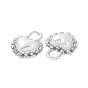 Alloy Rhinestone Pendants, with ABS Plastic Imitation Pearl Beads, Heart Padlock Charm
