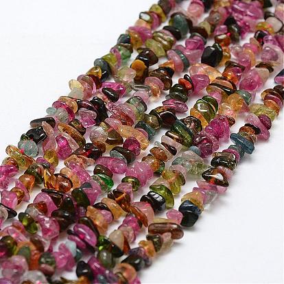 Natural Tourmaline Beads Strands, Chip, Grade A