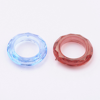 Transparent Acrylic Beads, Faceted, Donut