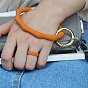 Silicone Bangle Keychian, with Alloy Spring Gate Ring, Golden