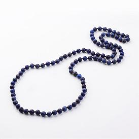 Naturelles lapis-lazuli colliers, colliers de perles, teint, givré, 37 pouce