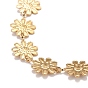 Enamel Daisy Link Chain Necklace, Vacuum Plating 304 Stainless Steel Jewelry for Women
