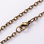 Iron Cable Chain Necklaces, with Zinc Alloy Lobster Claw Clasps