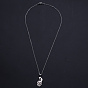 201 Stainless Steel Pendants Necklaces, with Cable Chains and Lobster Claw Clasps, Peacock