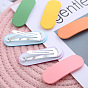 Frosted Plastic Snap Hair Clips, with Metal Clip, for Women and Girls, Rounded Rectangle