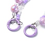 Acrylic Heart Beaded Mobile Straps, Multifunctional Chain, with Alloy Spring Gate Ring