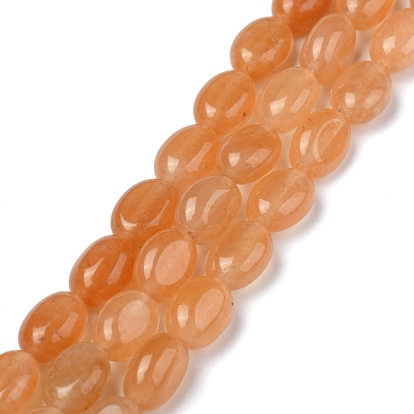 Natural Red Aventurine Bead Strands, Oval