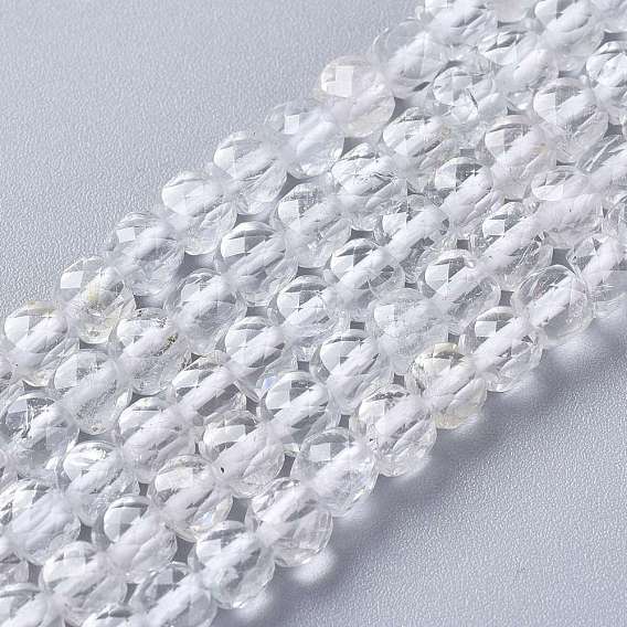 Hebras naturales de perlas de cristal de topacio, facetados, cubo