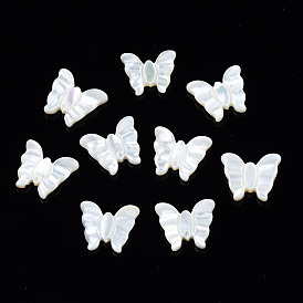 Natural White Shell Beads, Butterfly