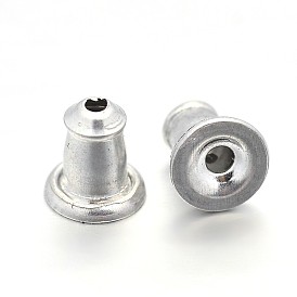 Aluminum Ear Nuts, Earring Backs, 5x5mm, Hole: 1mm