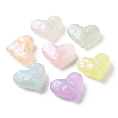 Luminous Acrylic Beads, Glitter Beads, Glow in the Dark, Heart