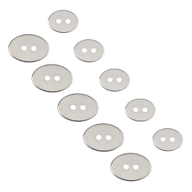 Unicraftale 304 Stainless Steel Buttons, Oval, 2-Hole