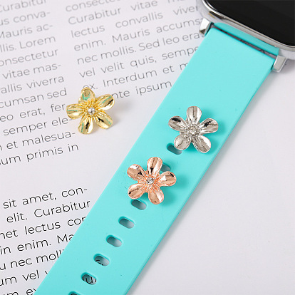 Alloy Sakura Flower Watch Band Studs, Metal Nails for Watch Loops Accesssories