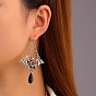 Chauve-souris en plastique avec collier pendentif en forme de larme et boucles d'oreilles pendantes, ensemble de bijoux en alliage thème halloween pour femmes
