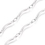 Handmade 304 Stainless Steel Scalloped Bar Link Chains, Soldered, with Card Paper