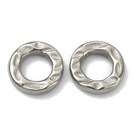 304 Stainless Steel linking Rings, Hammered, Round Ring