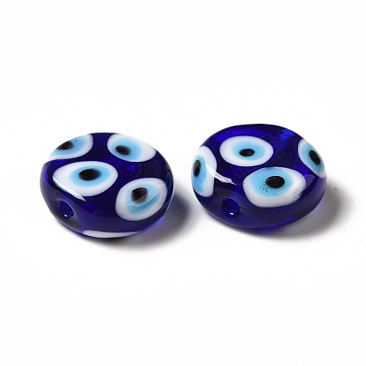 Handmade Evil Eye Lampwork Beads, Oval