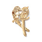 Broche de diamantes de imitación con tema navideño, insignia de aleación de oro claro para ropa de mochila