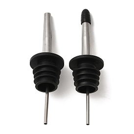 304 Stainless Steel Self Closing Wine Pourers, Auto Flip Wine Bottle Stoppers with Silicone Dust Plug & Cap