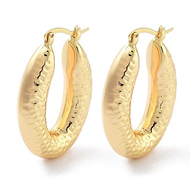 Brass Hoop Earrings, Oval