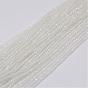 Natural White Moonstone Beads Strands, Round, Faceted